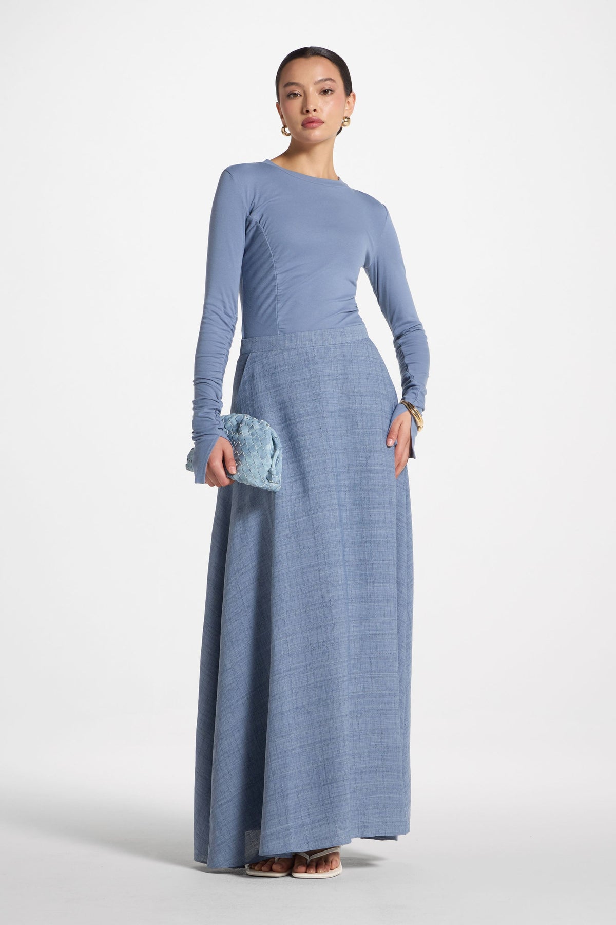 Circle Maxi Skirt - Denim