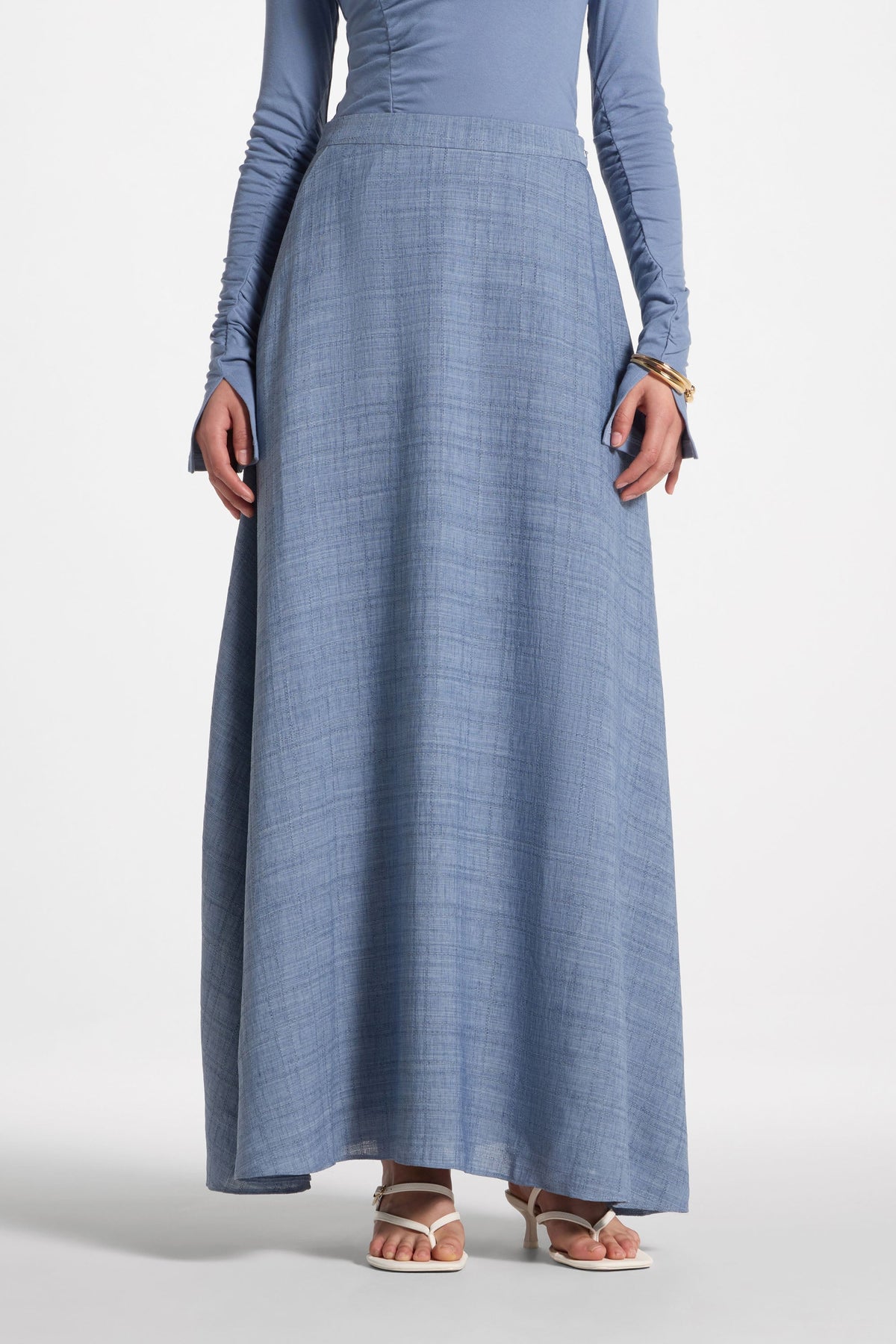 Circle Maxi Skirt - Denim