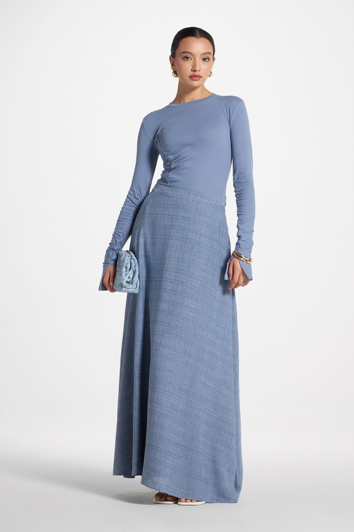 Circle Maxi Skirt - Denim