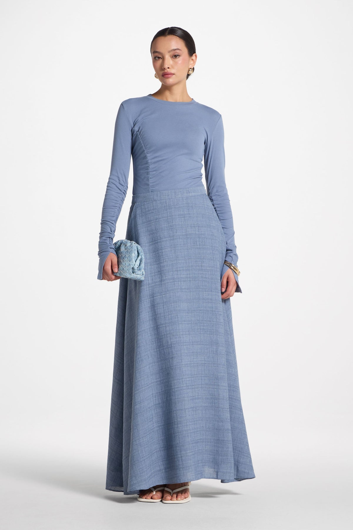 Circle Maxi Skirt - Denim