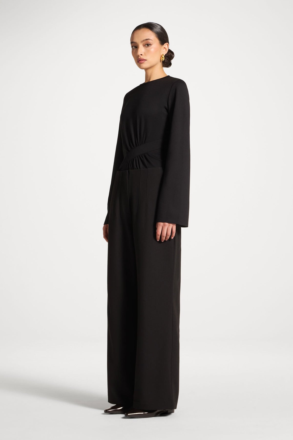 Classic Wide Leg Pants - Black