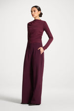 Classic Wide Leg Pants - Black Currant