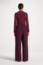 Classic Wide Leg Pants - Black Currant