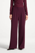 Classic Wide Leg Pants - Black Currant