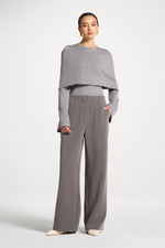 Classic Wide Leg Pants - Charcoal
