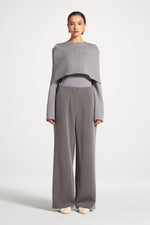 Classic Wide Leg Pants - Charcoal