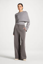 Classic Wide Leg Pants - Charcoal