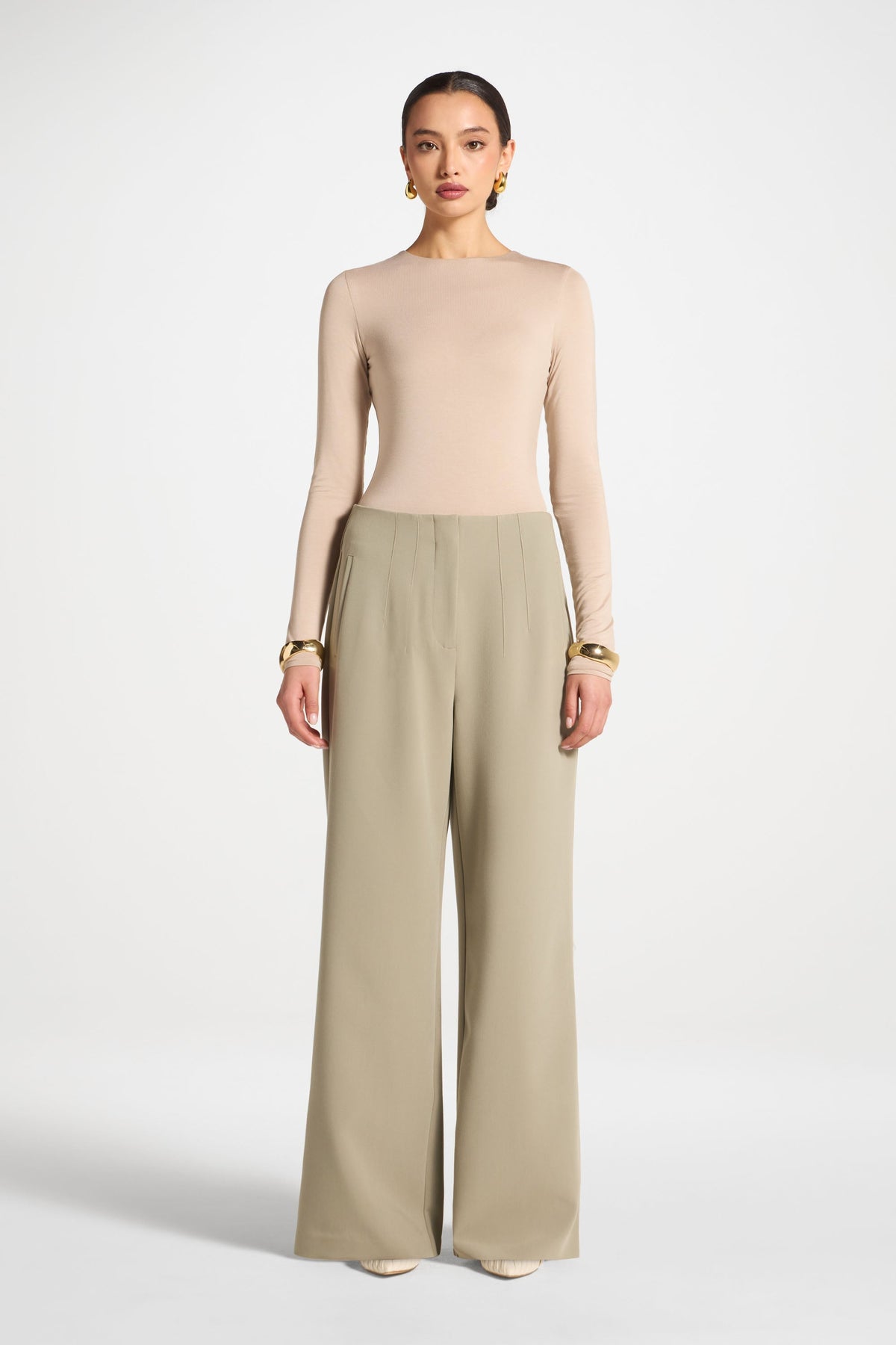 Classic Wide Leg Pants - Sage