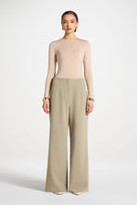 Classic Wide Leg Pants - Sage