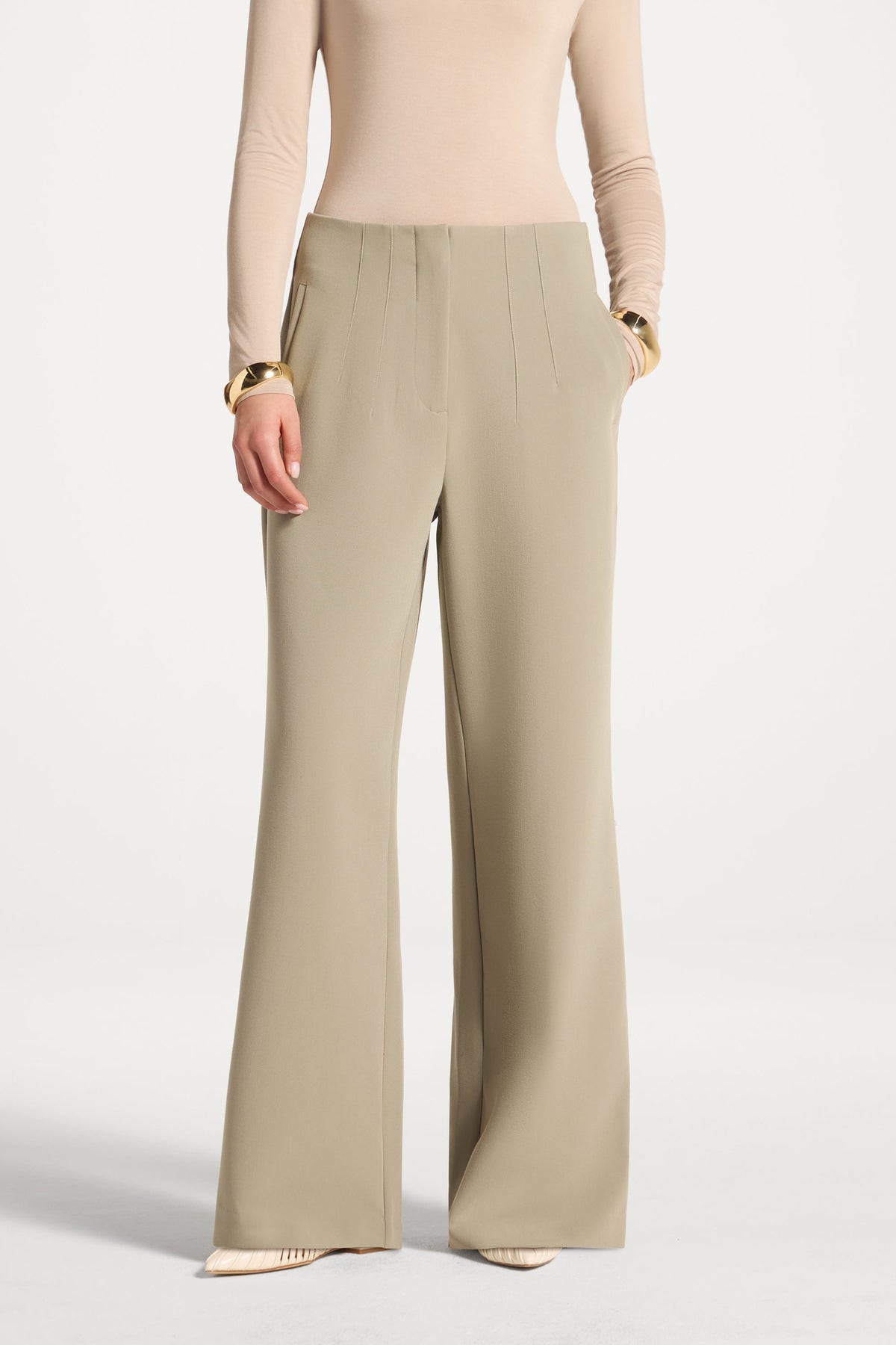 Classic Wide Leg Pants - Sage