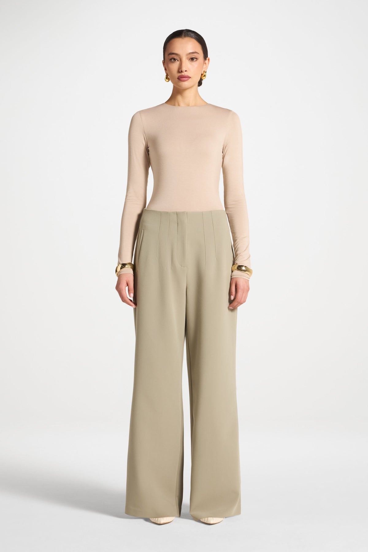 Classic Wide Leg Pants - Sage