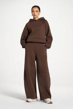 Cotton Barrel Leg Pants - Chocolate