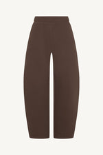 Cotton Barrel Leg Pants - Chocolate