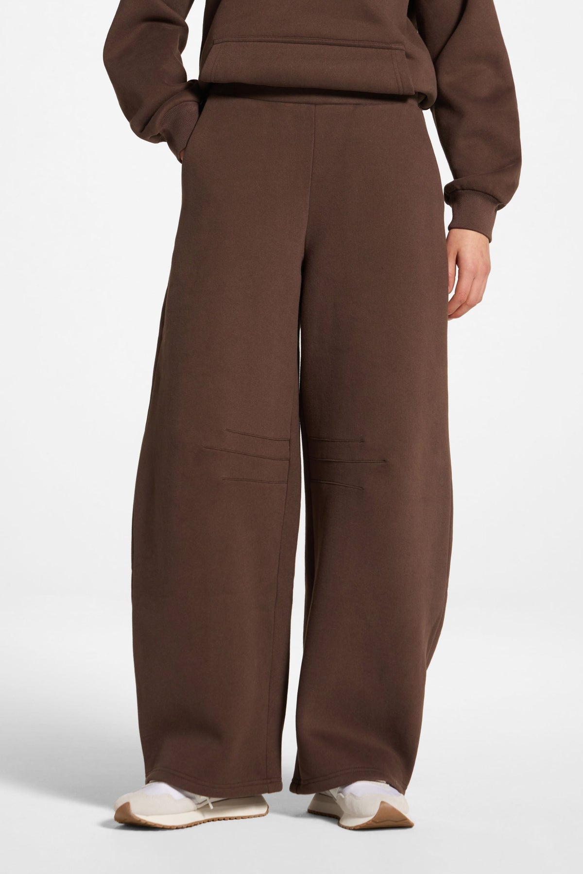 Cotton Barrel Leg Pants - Chocolate