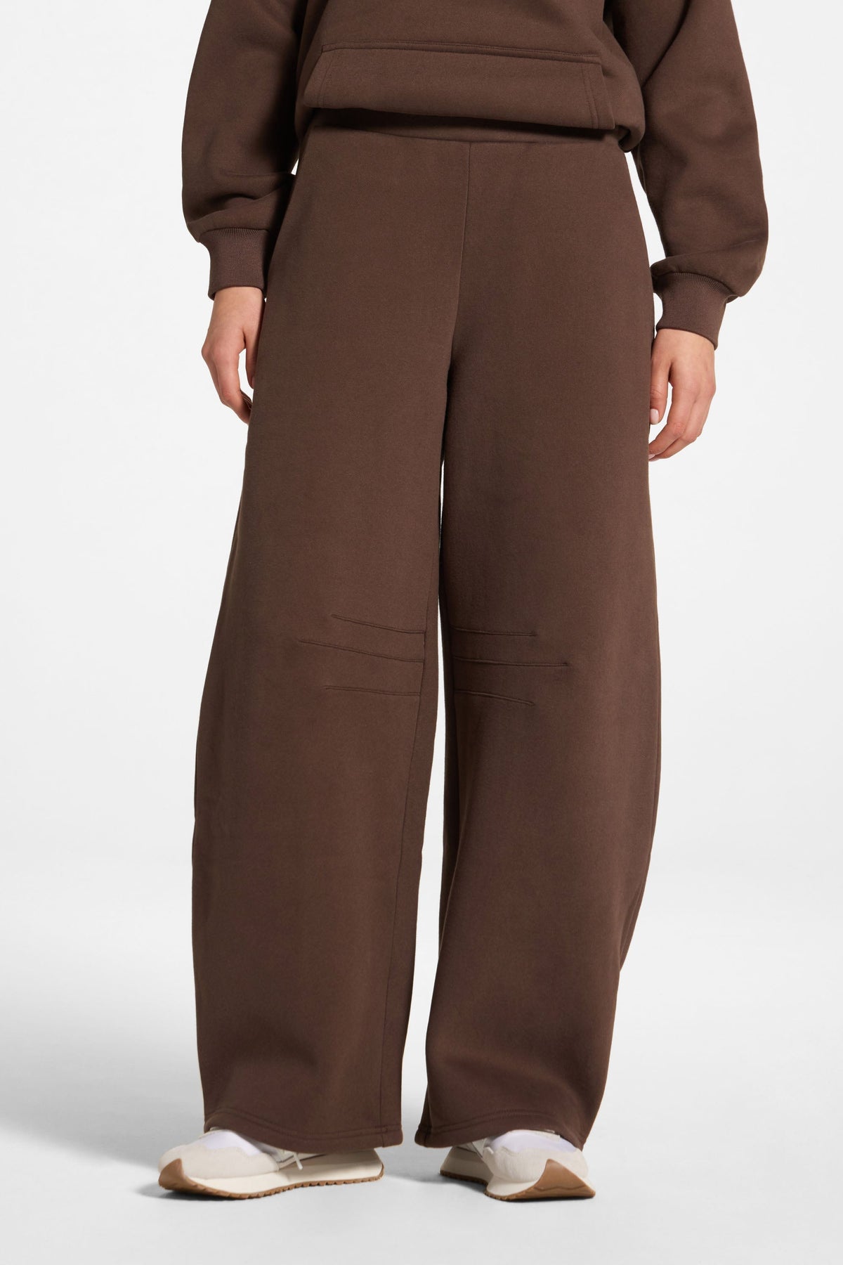 Cotton Barrel Leg Pants - Chocolate