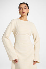 Cotton Cinch Maxi Dress - Natural