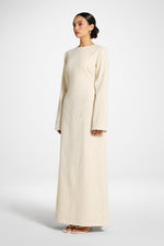 Cotton Cinch Maxi Dress - Natural