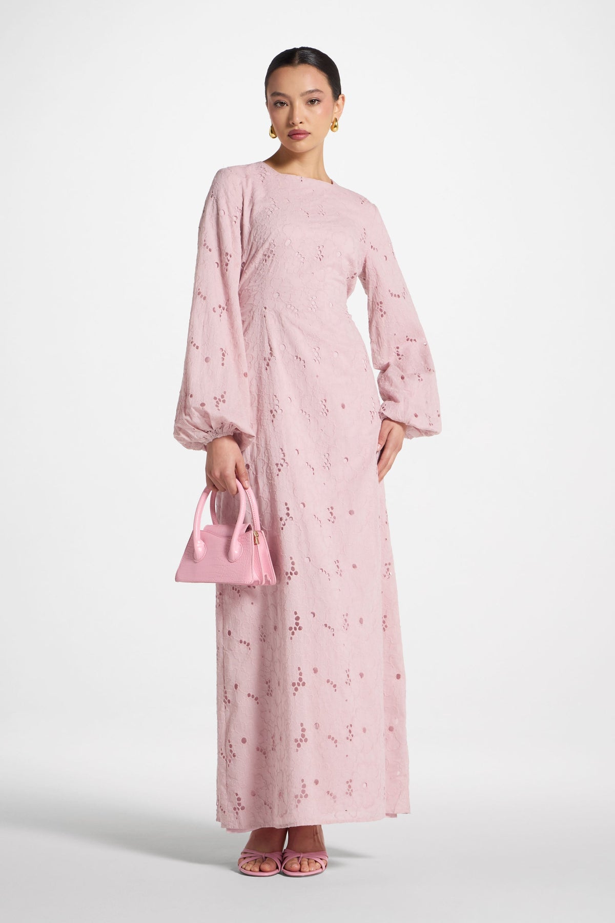 Cotton Eyelet Maxi Dress - Petal