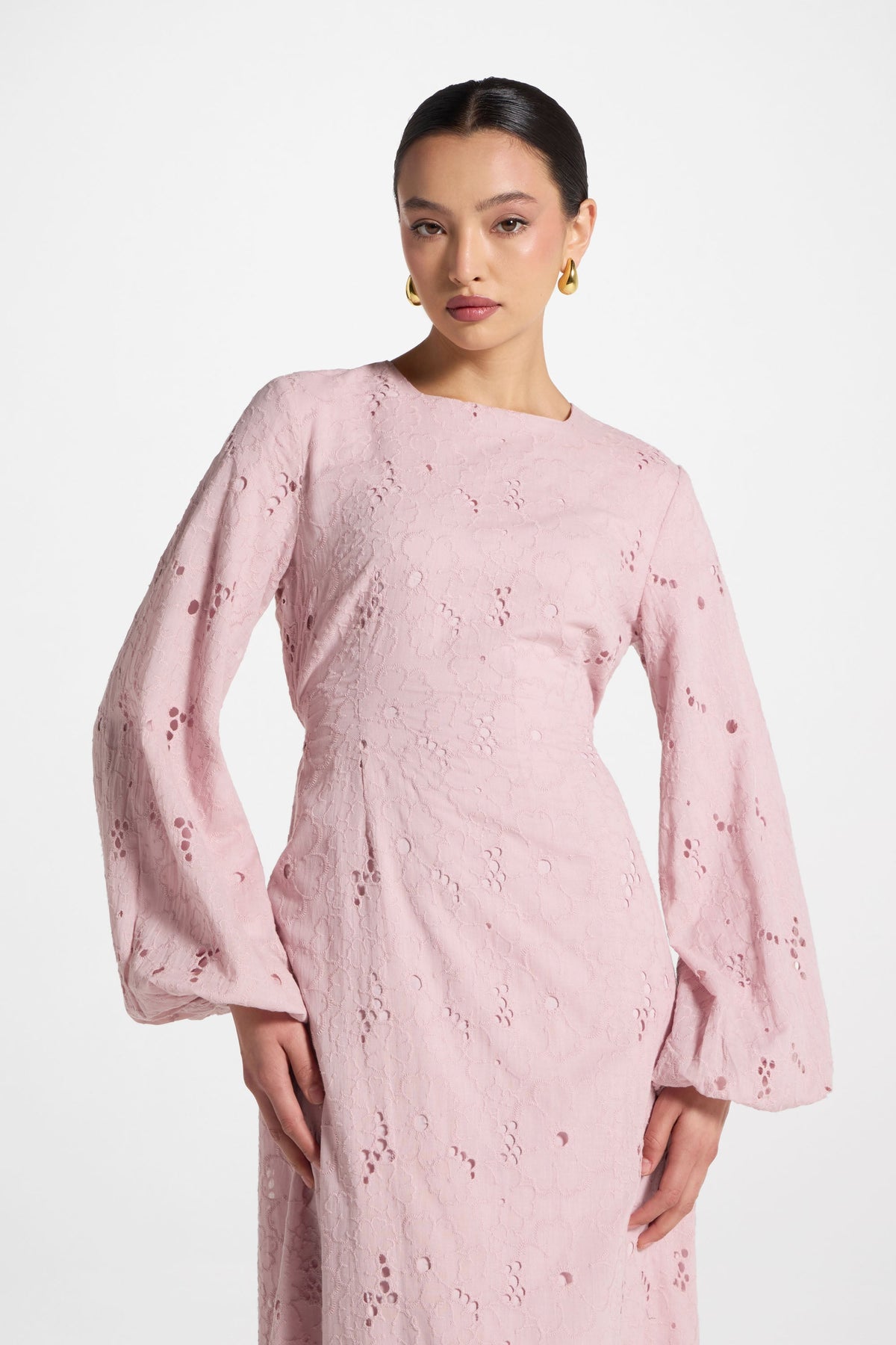 Cotton Eyelet Maxi Dress - Petal