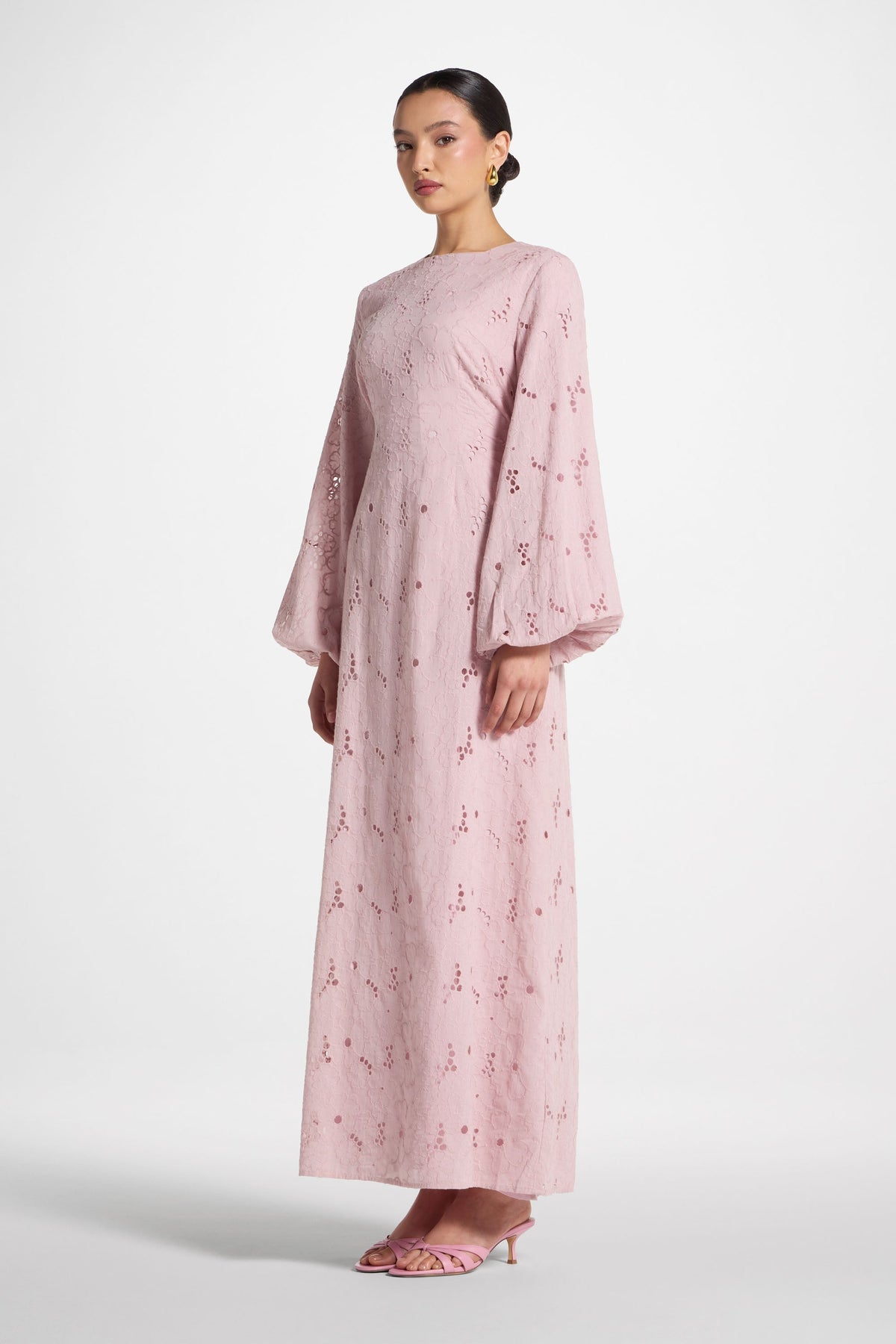Cotton Eyelet Maxi Dress - Petal