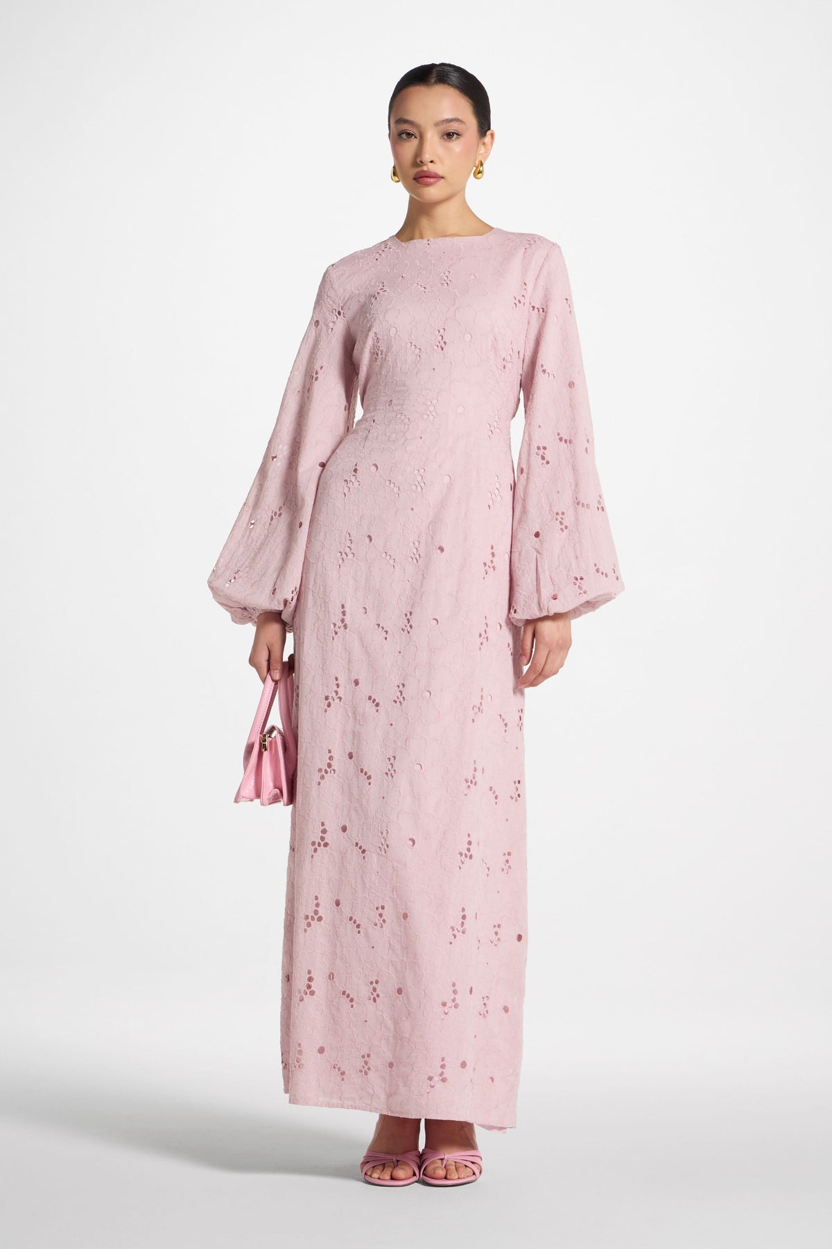 Cotton Eyelet Maxi Dress - Petal