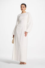 Cotton Eyelet Maxi Dress - White