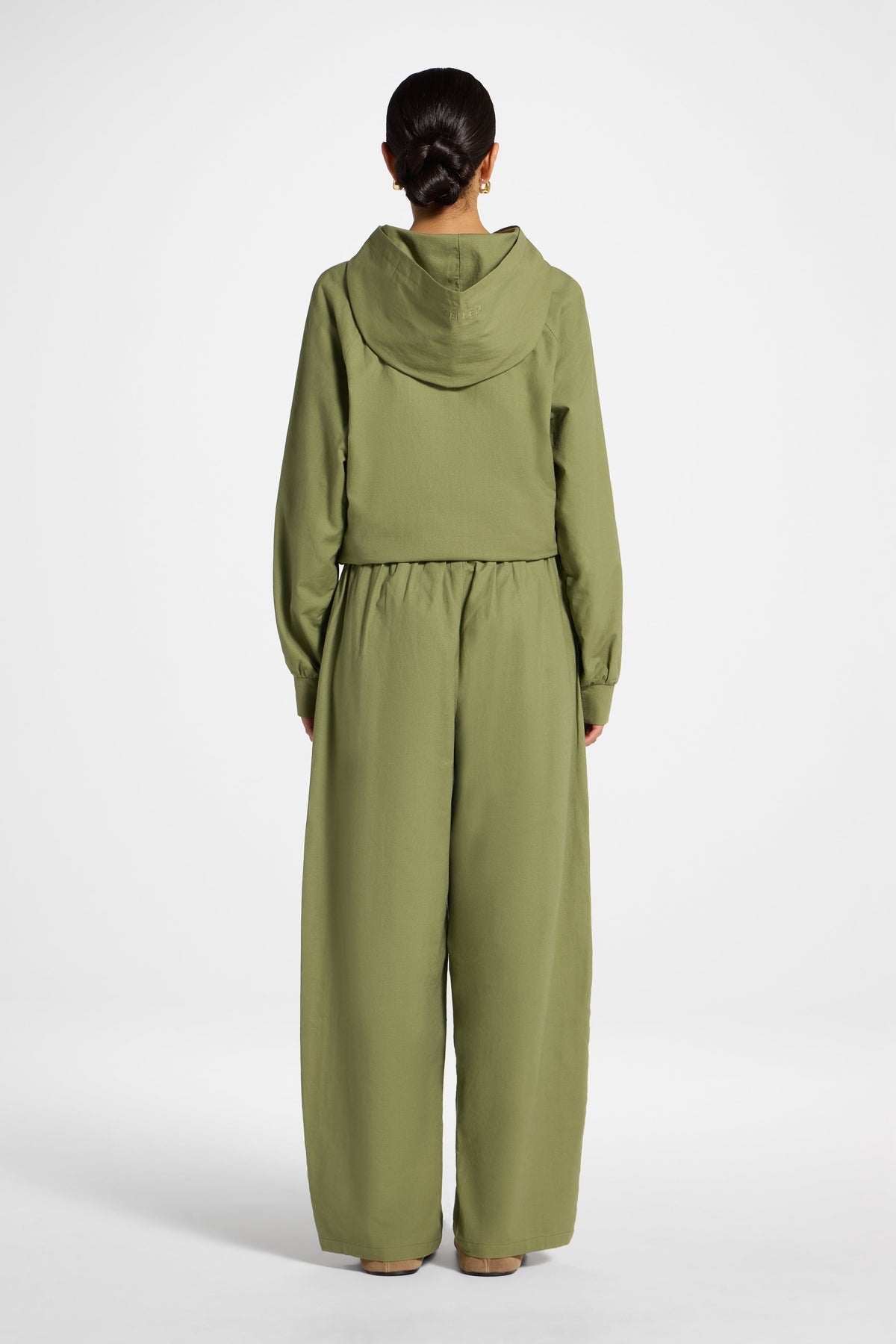 Cotton Linen Barrel Pants - Kalamata