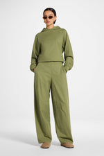 Cotton Linen Barrel Pants - Kalamata