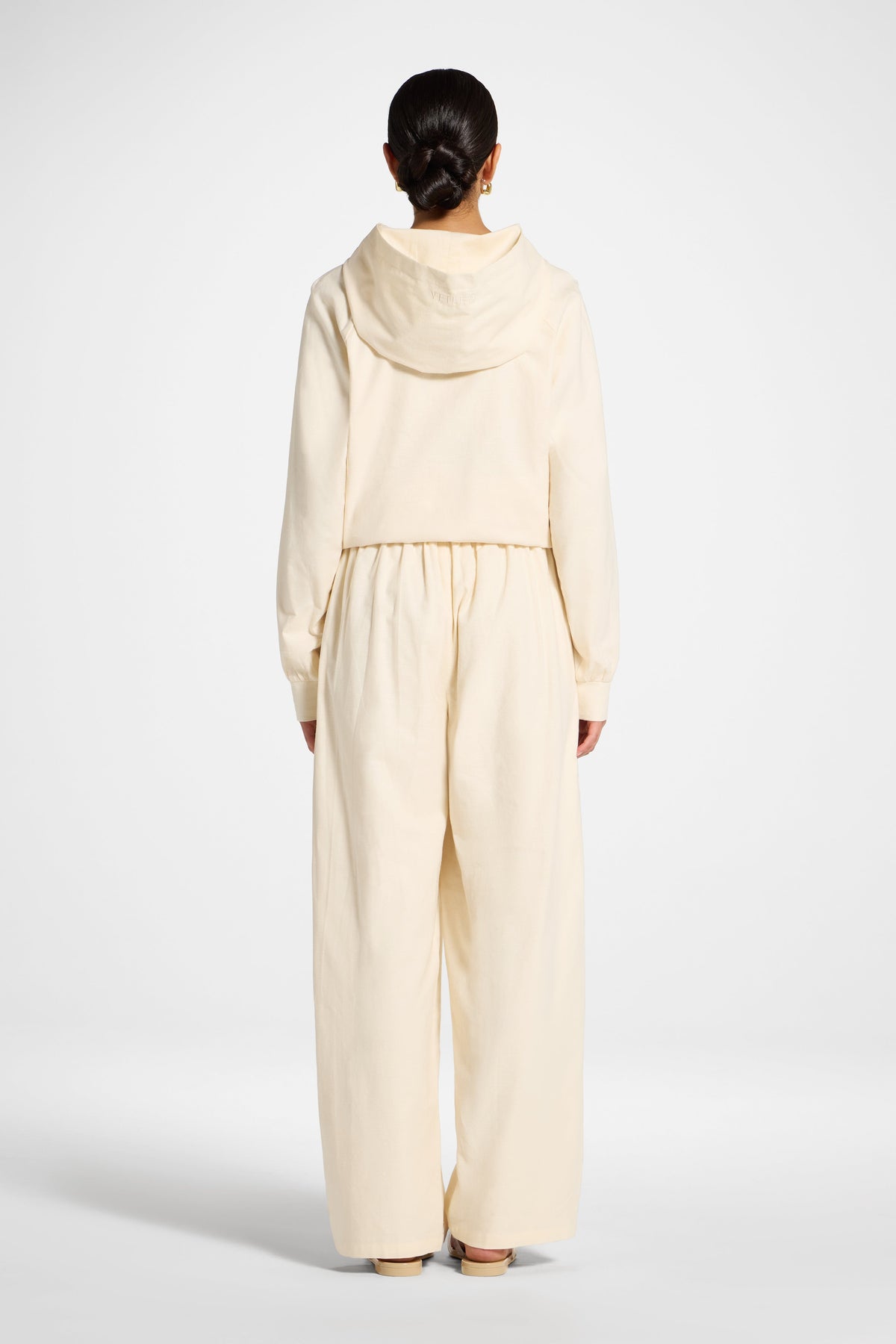Cotton Linen Barrel Pants - Off White
