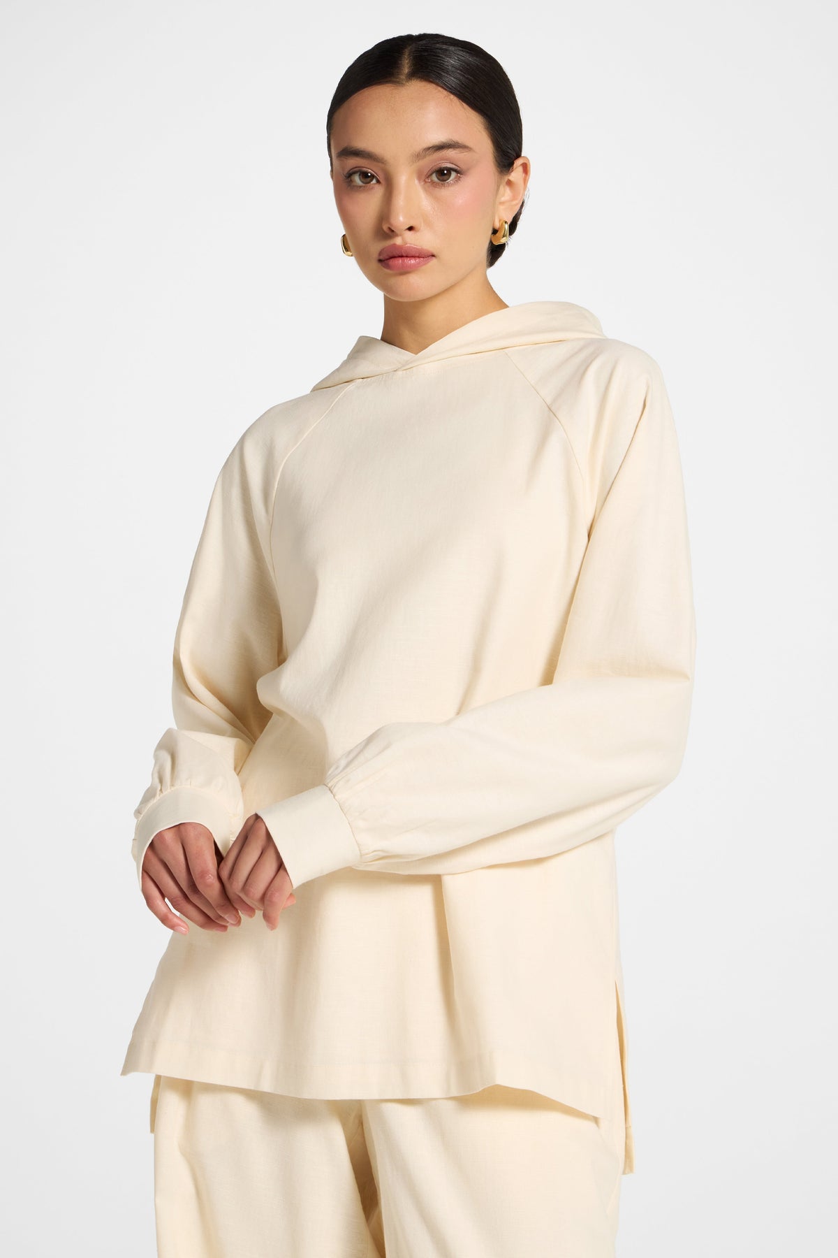 Cotton Linen Hoodie - Off White