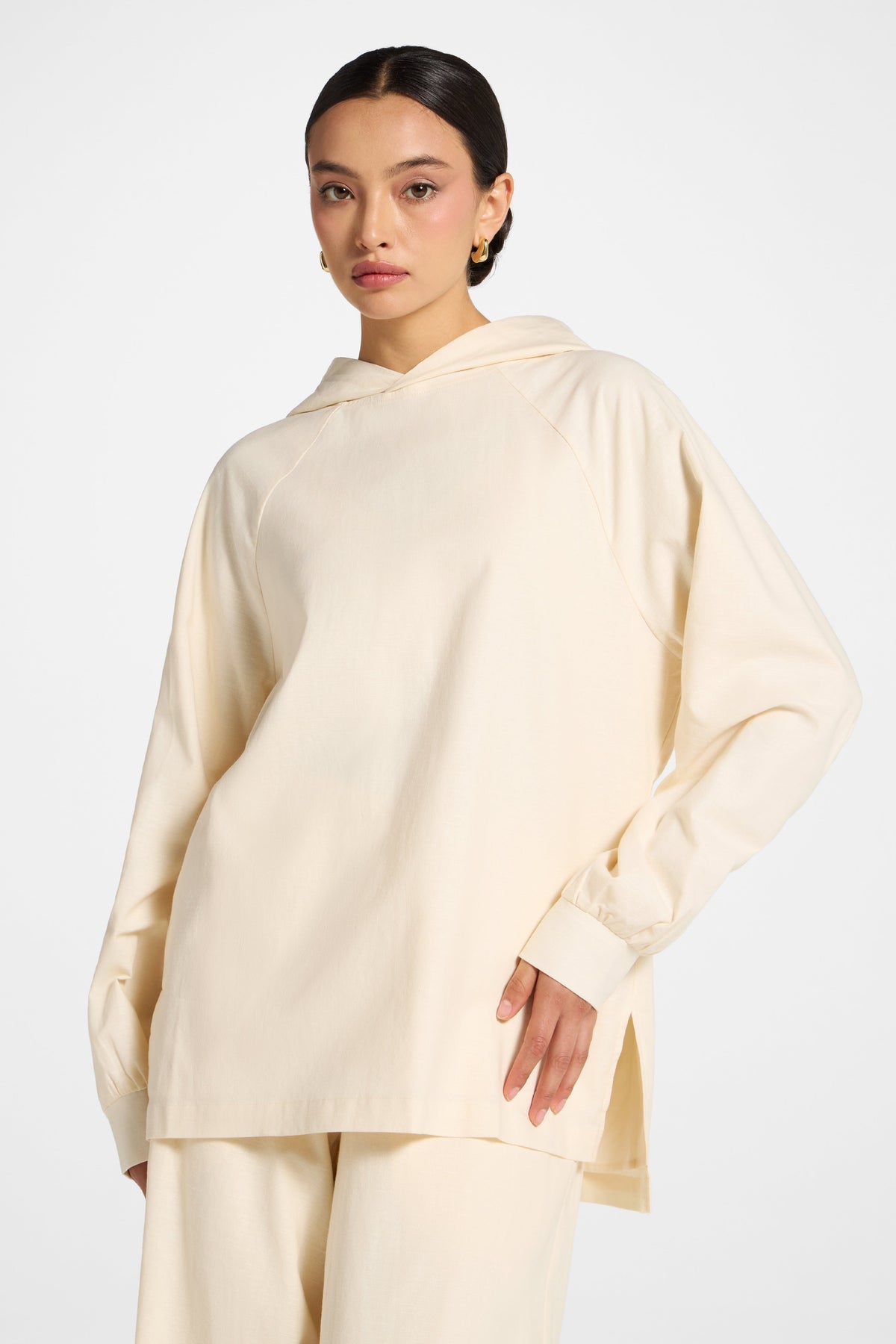 Cotton Linen Hoodie - Off White