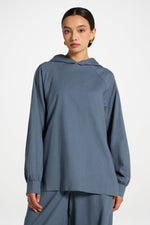 Cotton Linen Hoodie - Storm