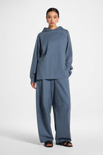 Cotton Linen Hoodie - Storm