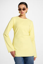 Cotton Linen Lace Up Back Top - Limon