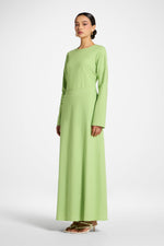 Cotton Linen Maxi Skirt - Kiwi