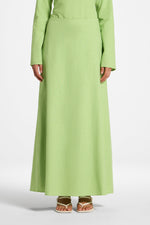 Cotton Linen Maxi Skirt - Kiwi