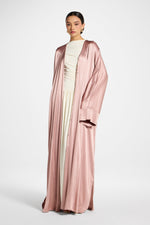 Cotton Open Abaya - Dusty Pink