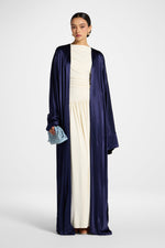 Cotton Open Abaya - Midnight
