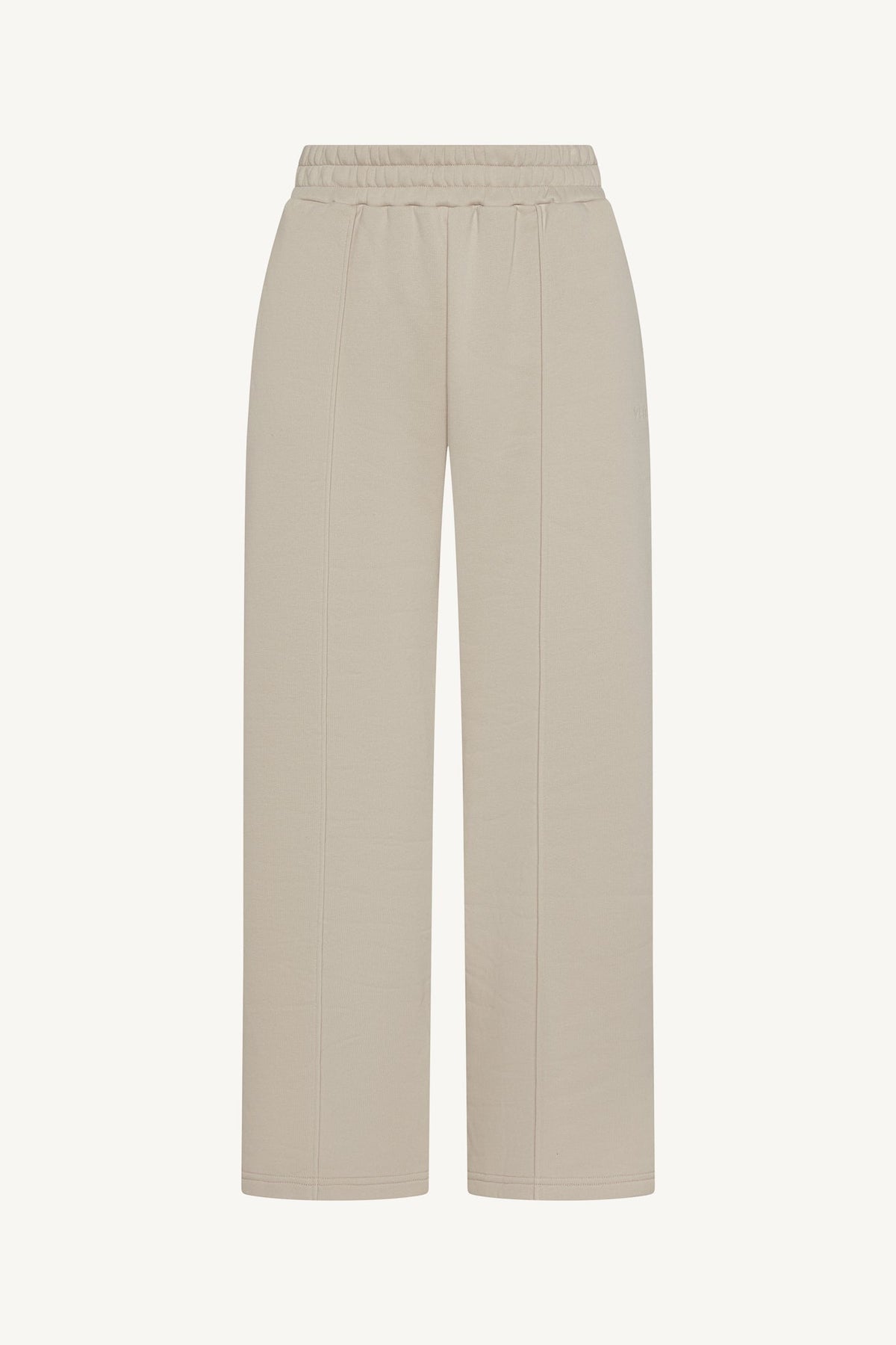 Cotton Pintuck Wide Leg Sweatpants - Stone