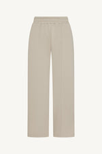Cotton Pintuck Wide Leg Sweatpants - Stone