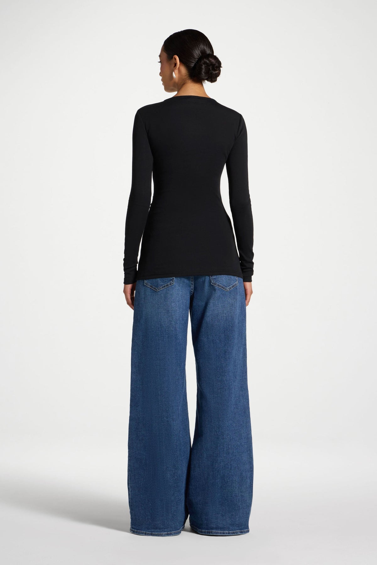 Cotton Side Tie Top - Black