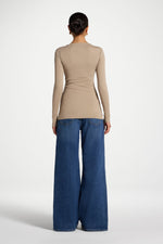 Cotton Side Tie Top - Driftwood