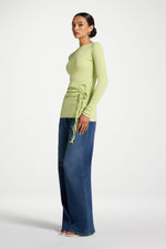 Cotton Side Tie Top - Spring Green