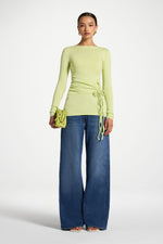 Cotton Side Tie Top - Spring Green