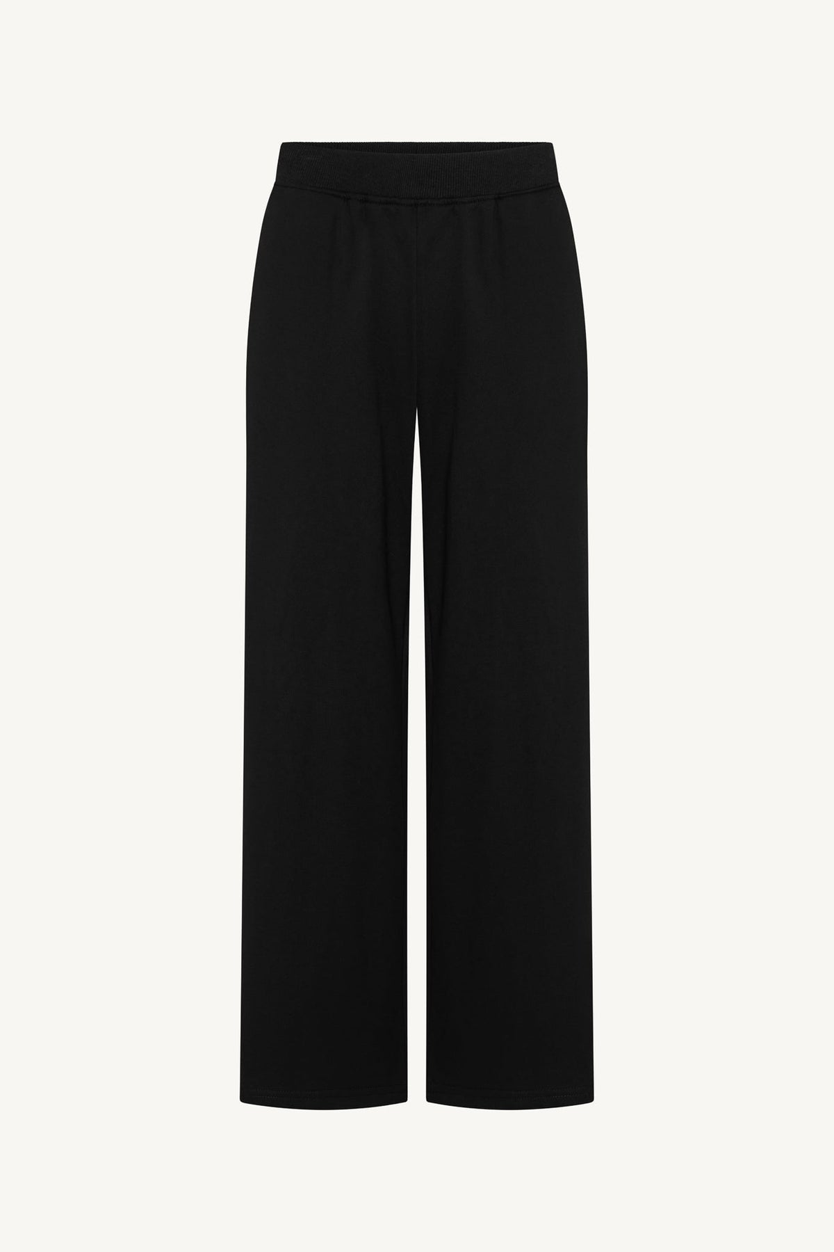 Cotton Wide Leg Pants - Black