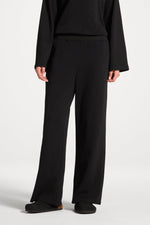 Cotton Wide Leg Pants - Black