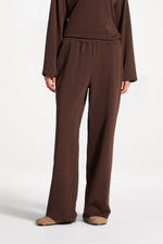 Cotton Wide Leg Pants - Coffee