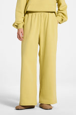 Cotton Wide Leg Sweatpants - Citron
