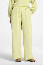 Cotton Wide Leg Sweatpants - Limeade