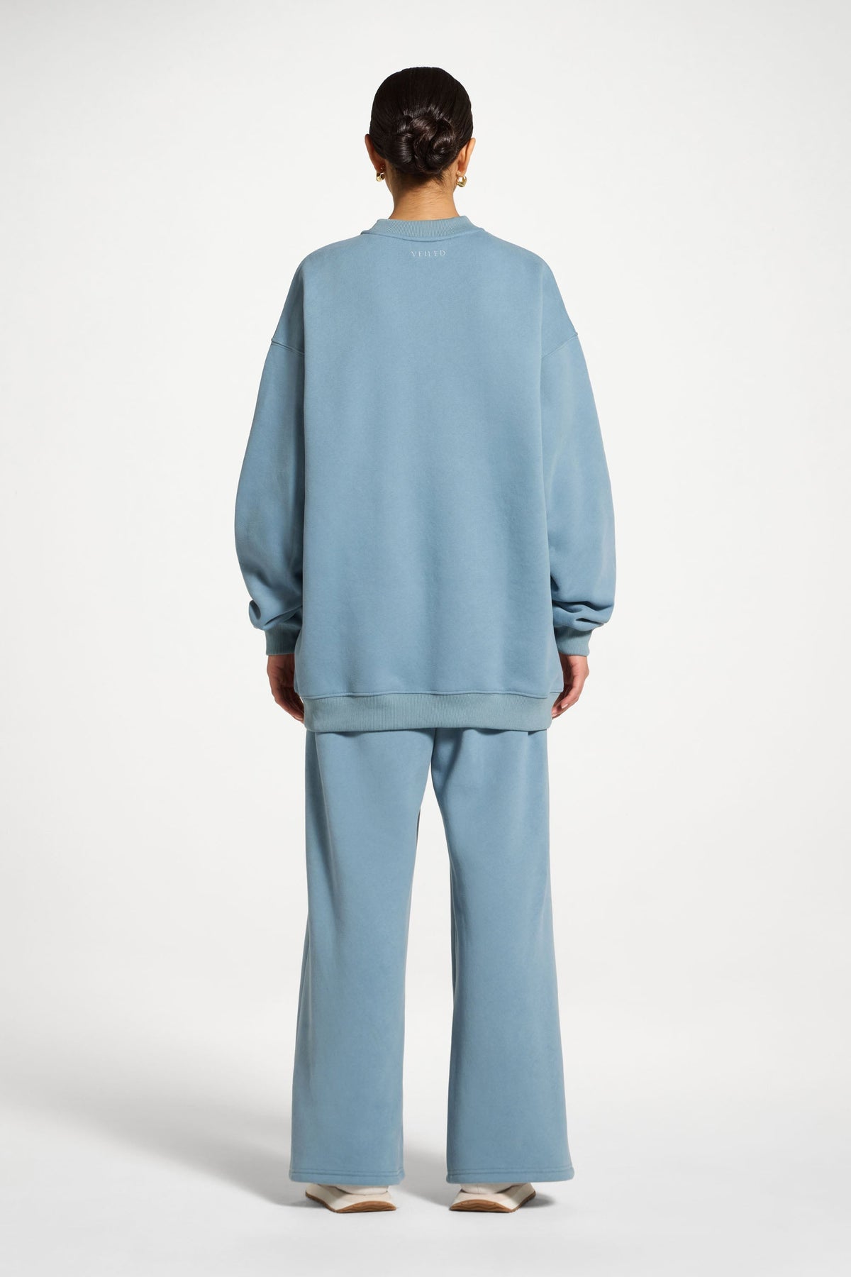 Unisex Mock Neck Sweatshirt - Steel Blue